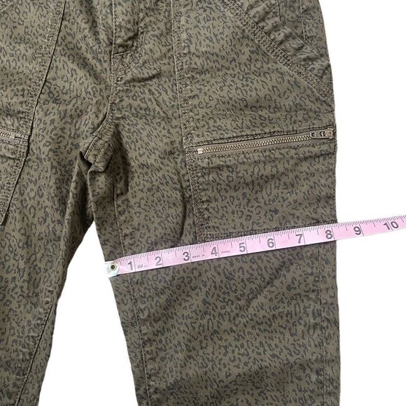 Joie Park Skinny Leopard Green Moto Cargo Ankle Fit Skinny Jeans Size 25 - Picture 14 of 16